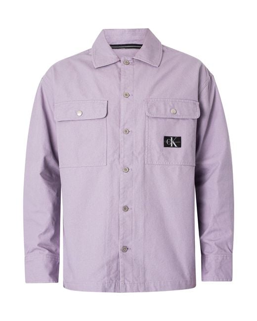 Calvin Klein Purple Workwear Utility Overshirt for men