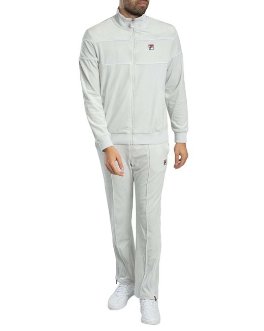 Fila Gray Fio Velour Straight Joggers for men