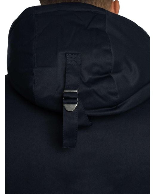 Lyle & Scott Blue Padded Parka Jacket for men