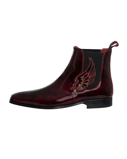 Jeffery West Brown Wing Leather Chelsea Boots for men