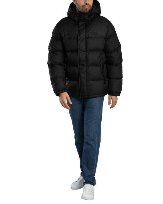 Superdry Black Hooded Tech Padded Jacket for men
