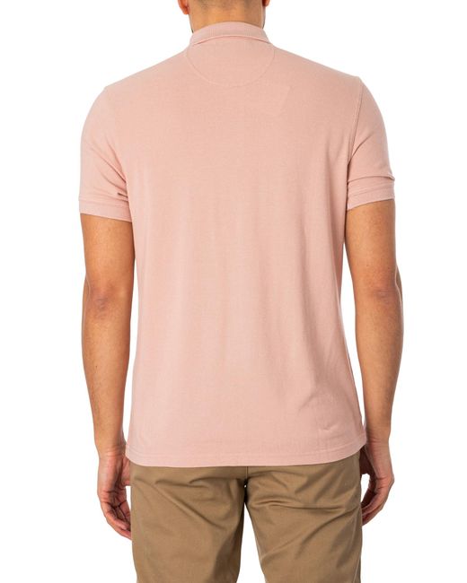 Barbour Pink Sports Polo Shirt for men