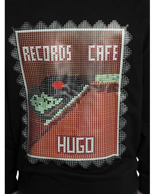 HUGO Black Durec Back Graphic Sweatshirt for men