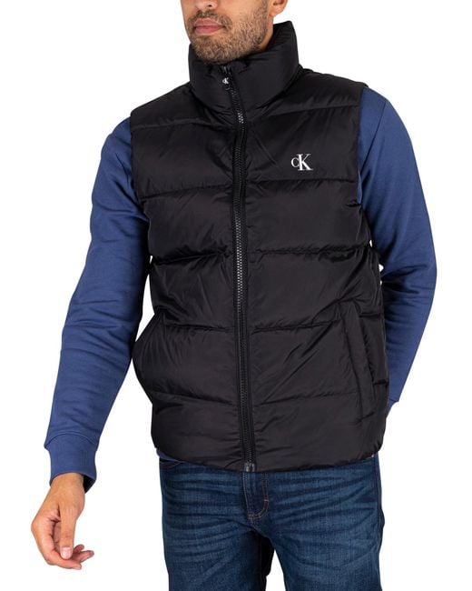 Calvin Klein Denim Essential Down Gilet in Black for Men Lyst