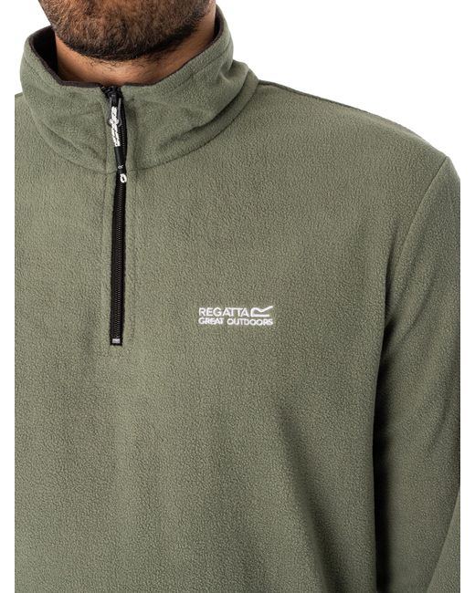 Regatta Green Thompson Lightweight Half Zip Sweatshirt for men