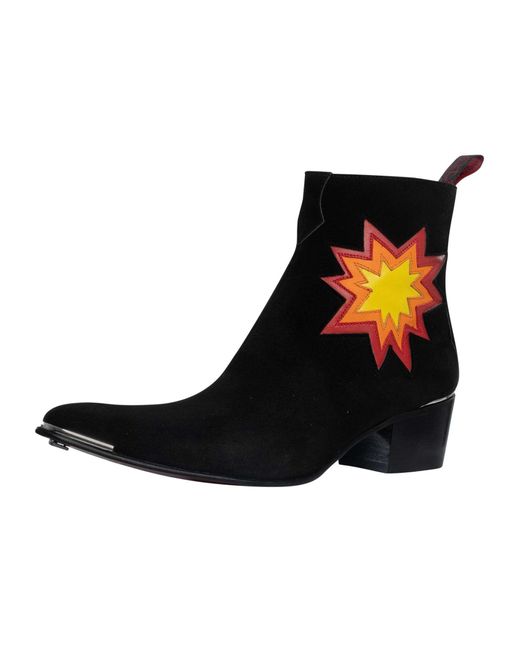 Jeffery West Black Star Suede Chelsea Boots for men