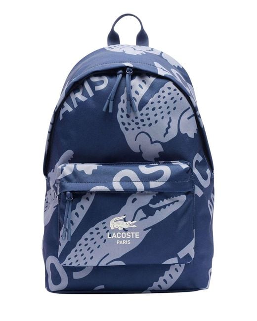 Lacoste Blue All-over Paris Backpack for men