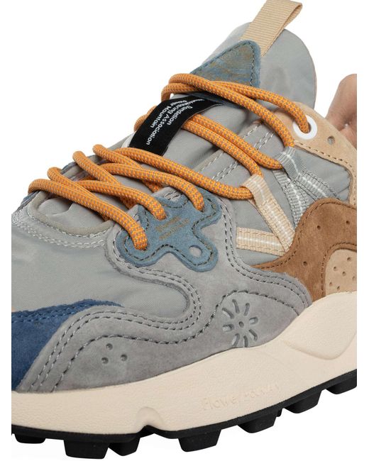Flower Mountain White Yamano Suede Trainers for men