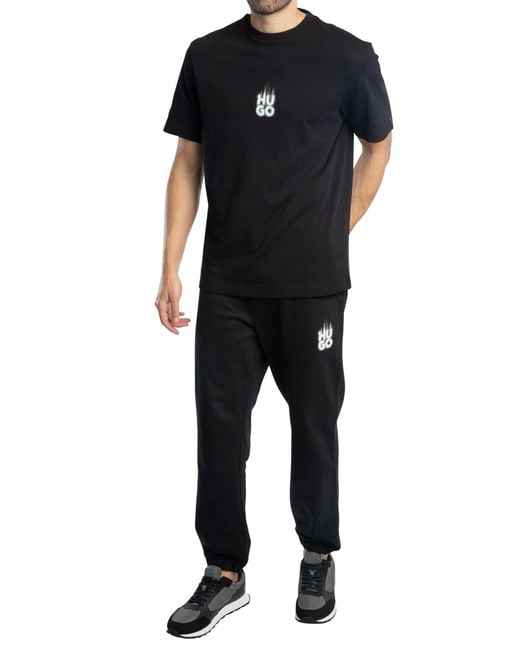 HUGO Black Dalsar Back Fade Logo T-shirt for men