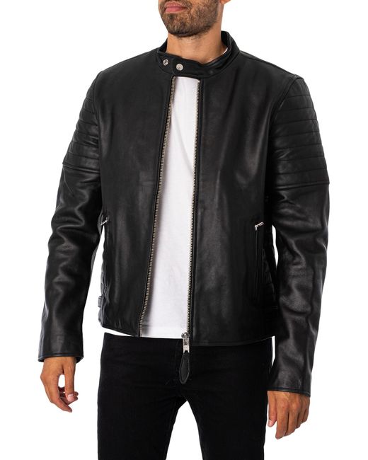 Schott Nyc Black Joe Leather Jacket for men