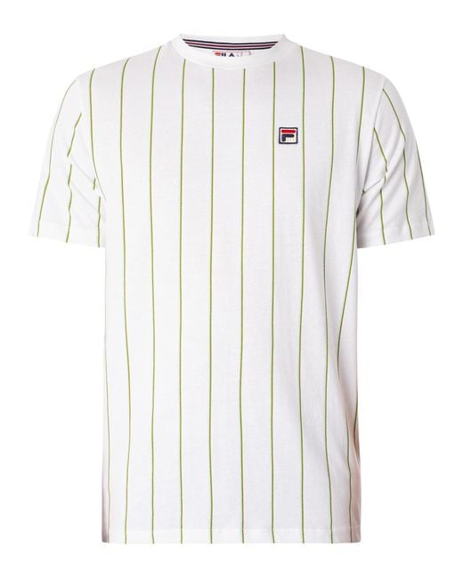 Fila White Lee Pin Striped T-shirt for men