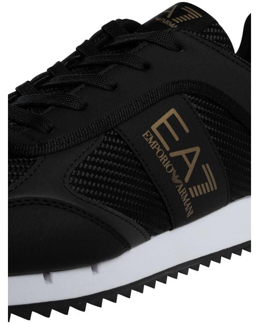 EA7 Black Carbon Mesh Logo Trainers for men