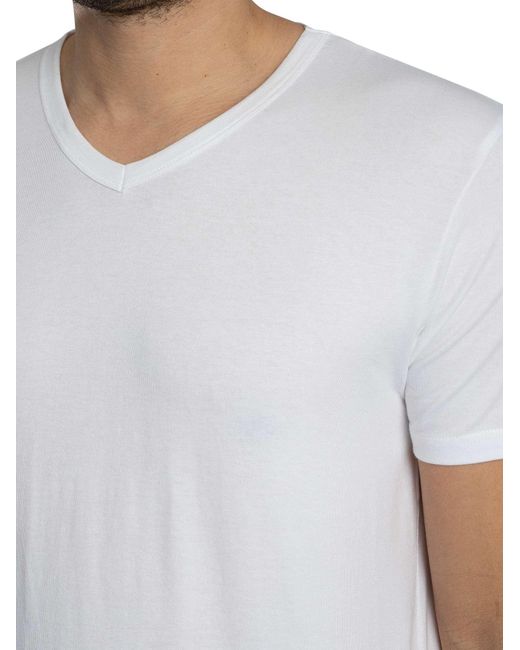 Lyle & Scott White 3 Pack Basic Lounge V Neck T-shirt for men
