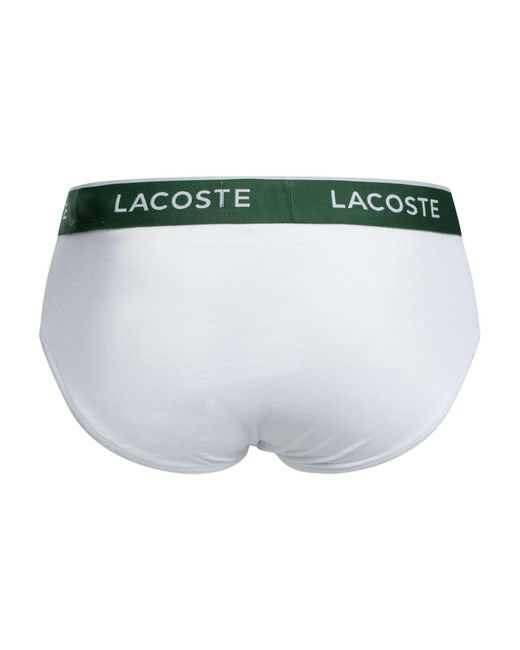 Lacoste White 3 Pack Cotton Stretch Briefs for men