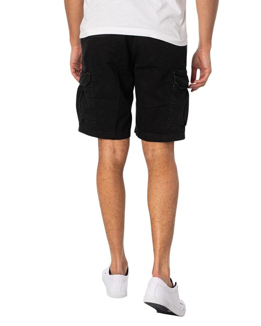 Tommy Hilfiger Black Straight Ethan Cargo Shorts for men