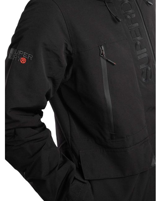 Superdry Black Ultimate Emb Windbreaker Jacket for men