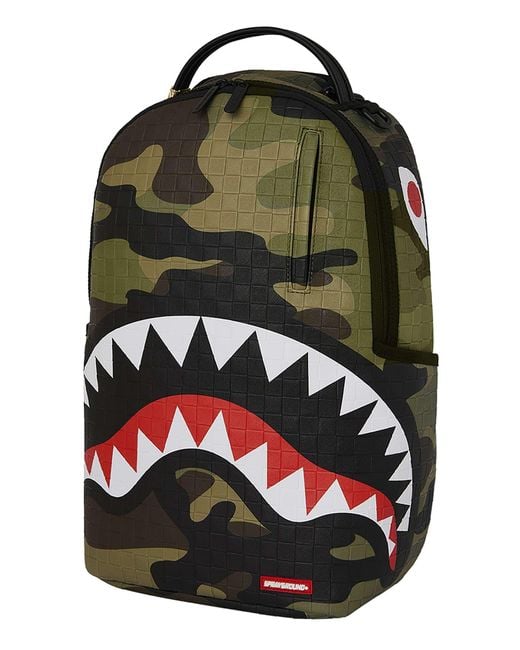 Sprayground Green 20l Woodland Camo Check Backpack for men