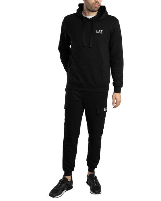 EA7 Black Logo Regular Joggers for men