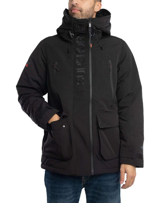 Superdry Black Ultimate Emb Windbreaker Jacket for men