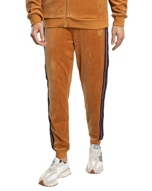 Sergio Tacchini Brown Damarindo Velour Track Joggers for men