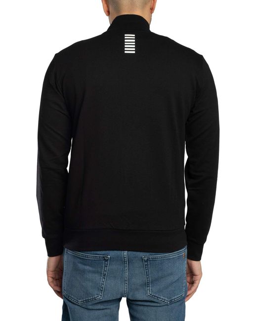 EA7 Black Aperta Zip Track Jacket for men