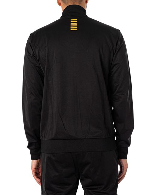 EA7 Black Logo Zip Tracksuit for men