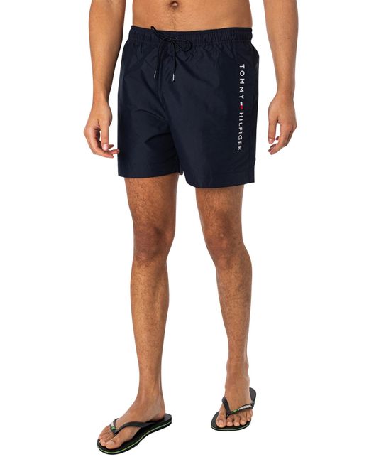 Tommy Hilfiger Blue Medium Drawstring Swim Shorts for men