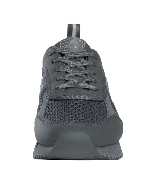 EA7 Blue Athletic Logo Mesh Trainers for men