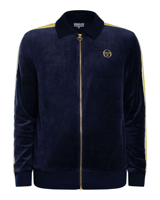 Sergio Tacchini Blue Monte Velour Track Jacket for men