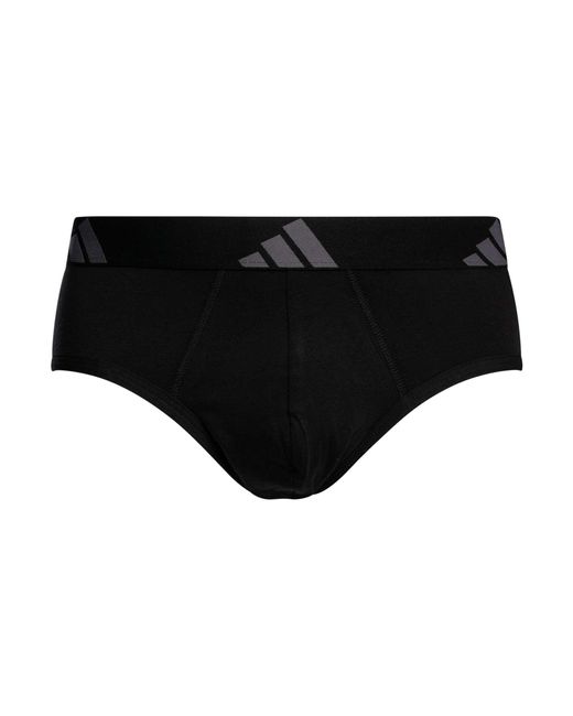 Adidas Black 3 Pack Active Flex Cotton Briefs for men