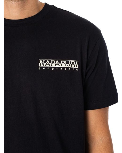 Napapijri Black Kotcho Chest Logo T-shirt for men
