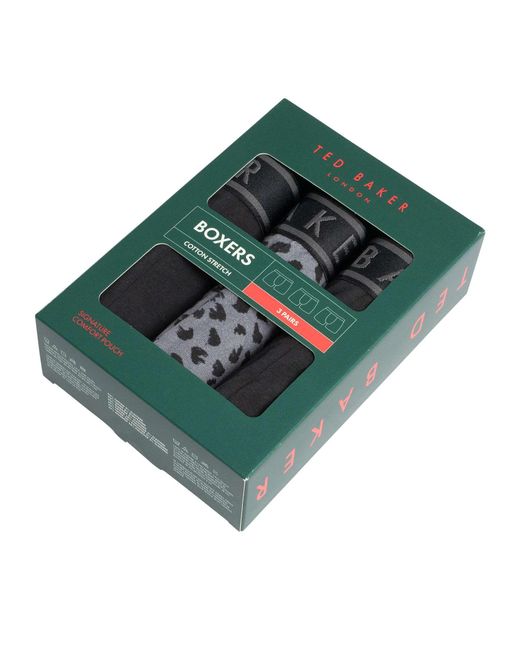 Ted Baker Black 3 Pack Boxer Briefs for men