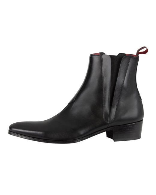 Jeffery West Black Carlito Leather Boots for men