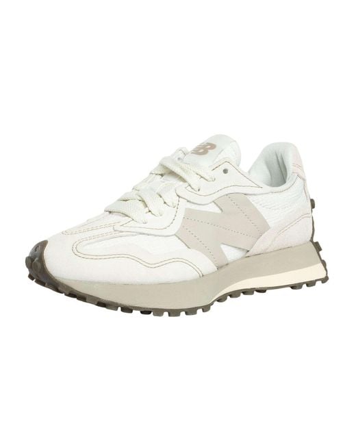 New Balance White 327 Suede Trainers for men