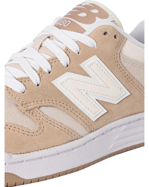 New Balance White 480 Suede Trainers for men