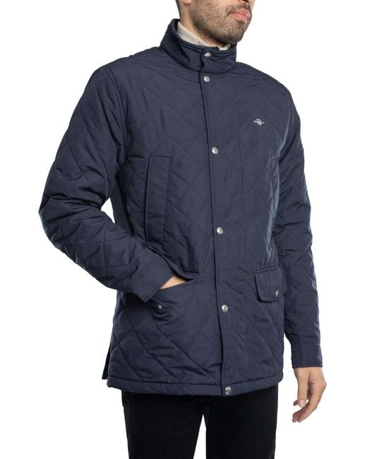Gant Blue Quilted Windcheater Jacket for men