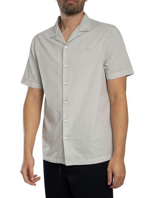 Superdry Gray Cabana Short Sleeved Shirt for men