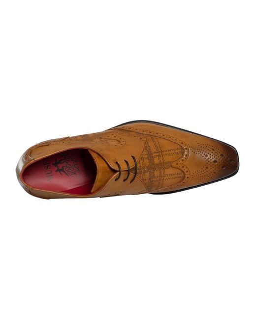 Jeffery West Brown Scottish Leather Derby Shoes for men