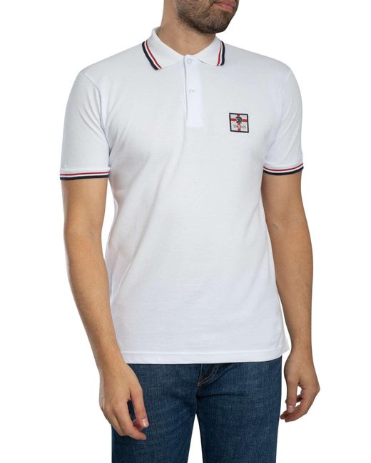Trojan White St George Badge Pique Polo Shirt for men