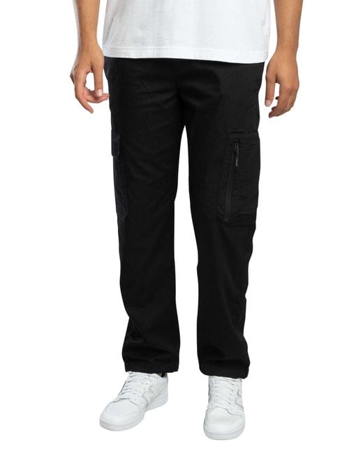 Jack & Jones Black Kane River Tech Cargo Joggers for men