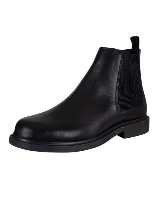 Levi's Black Amos Chelsea Leather Boots for men