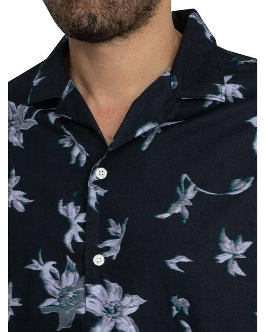 Superdry Blue Cabana Print Short Sleeved Shirt for men