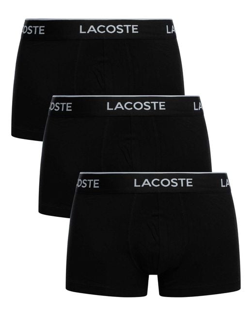 Lacoste Black 3 Pack Trunks for men