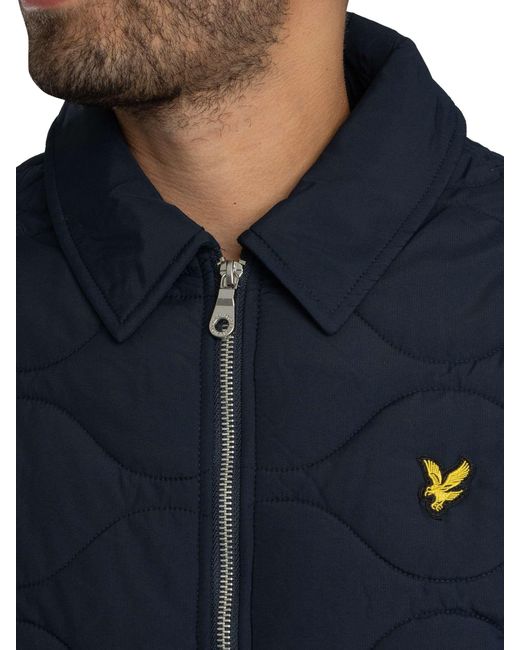 Lyle & Scott Blue Quilted Ripstop Jacket for men