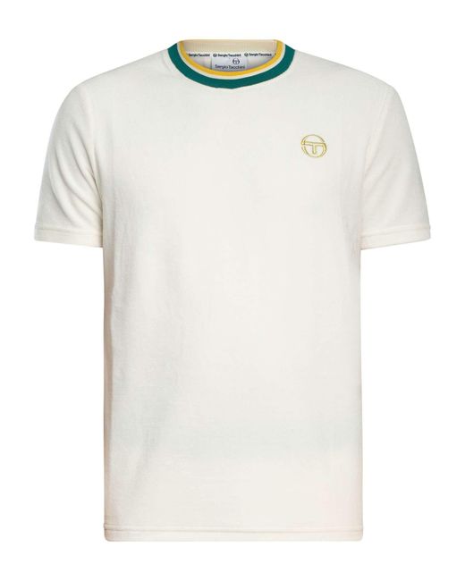 Sergio Tacchini White Monte Velour T-shirt for men