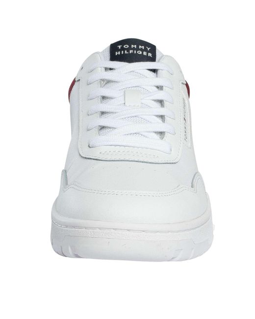 Tommy Hilfiger White Basket Core Leather Trainers for men