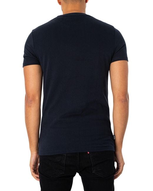 Superdry Black Vintage Logo Embroidered T-shirt for men