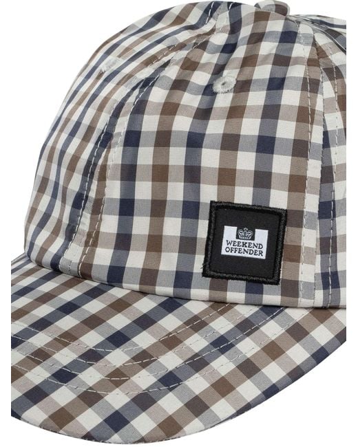 Weekend Offender Natural Mid House Check Cap for men