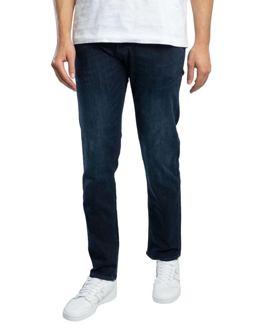 Replay Blue Men's Grover Straight-fit Jeans With Stretch for men
