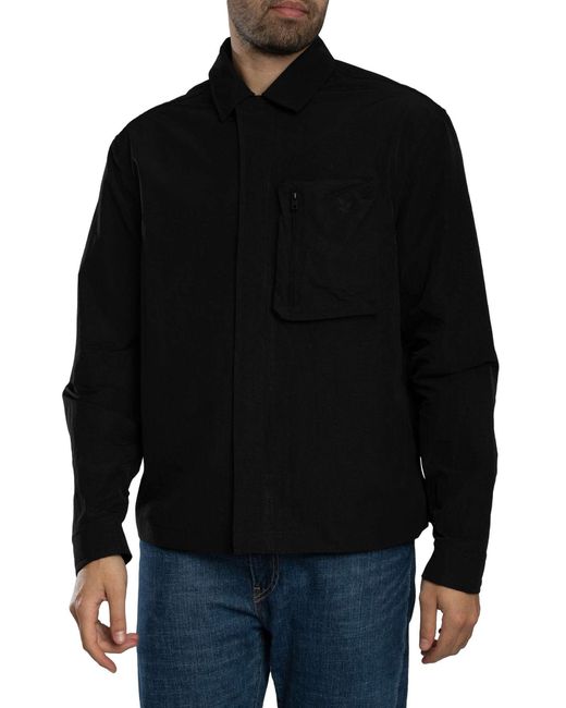 Lyle & Scott Black Lightweight Ripstop Overshirt for men